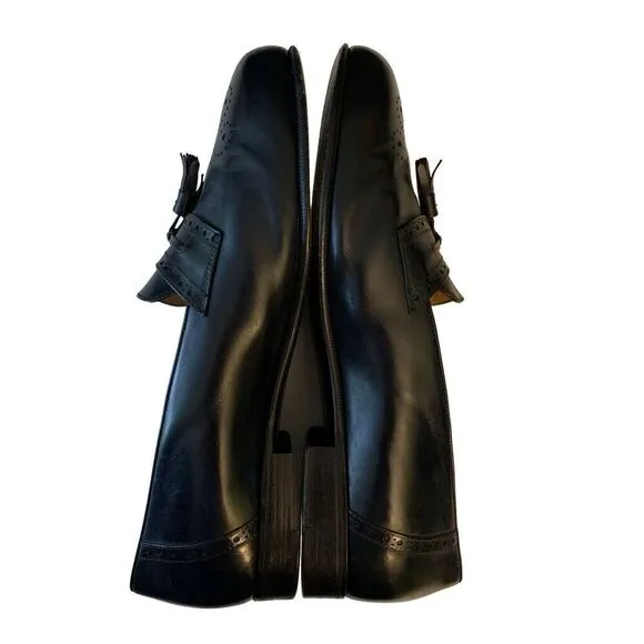Salvatore Ferragamo leather tassel loafers dress shoes black women's size 8