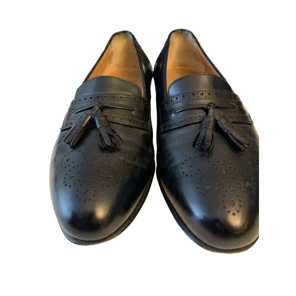 Salvatore Ferragamo leather tassel loafers dress shoes black women's size 8