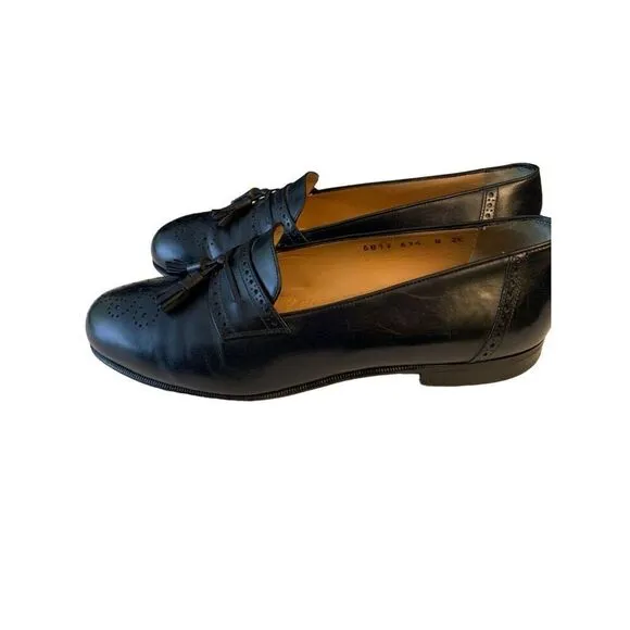 Salvatore Ferragamo leather tassel loafers dress shoes black women's size 8