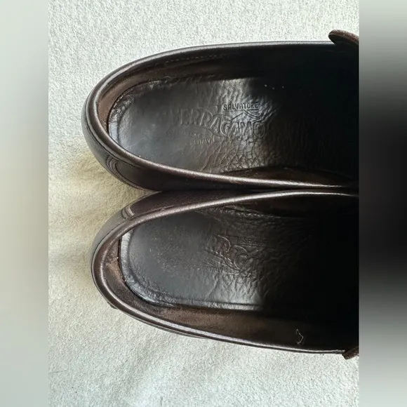 Salvatore Ferragamo Mens MAGNIFICO Gancini Bit Dress Shoes Loafers 10 D