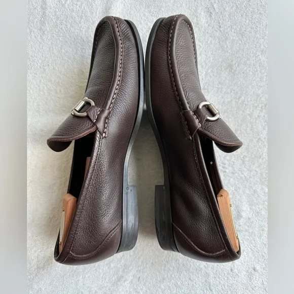 Salvatore Ferragamo Mens MAGNIFICO Gancini Bit Dress Shoes Loafers 10 D