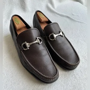 Salvatore Ferragamo Mens MAGNIFICO Gancini Bit Dress Shoes Loafers 10 D
