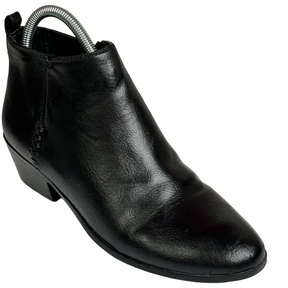 Sam &amp; Libby Black Vegan Leather Ankle Boots w/ Side Zip Size 7.5 Great Condition