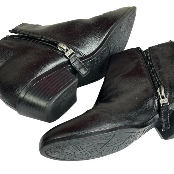 Sam &amp; Libby Black Vegan Leather Ankle Boots w/ Side Zip Size 7.5 Great Condition