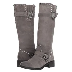 Sam Edelman Deryn Extra Rugged Distressed Discolored Studded Moto Suede Boots
