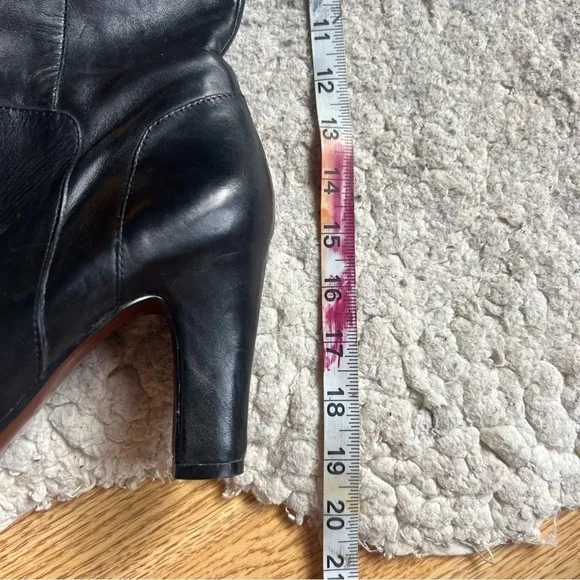 Sam Edelman Seraphina Rounded Toe Tall Black Leather High Heeled Boots Size 9.5
