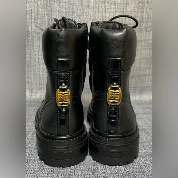 Sam Edelman Women's Aleia Lace-Up Combat Boots Black Leather Size 6M