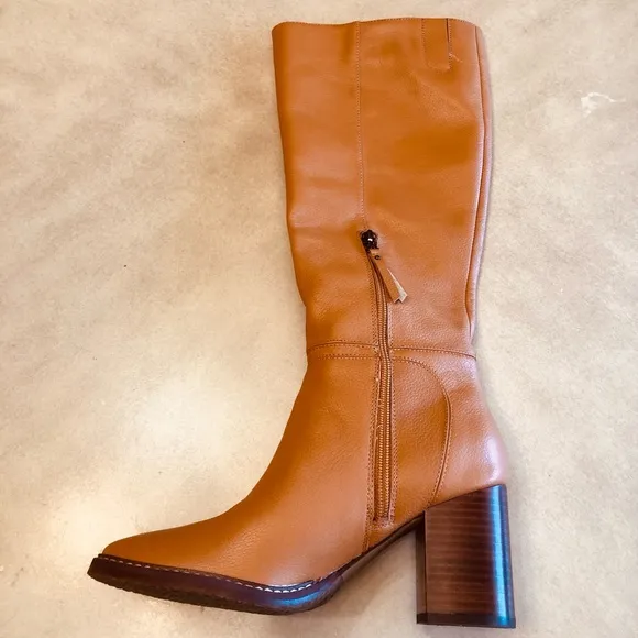 Sam Edelman Women's Elsy Knee High Leather Boots Size 8.5M $250