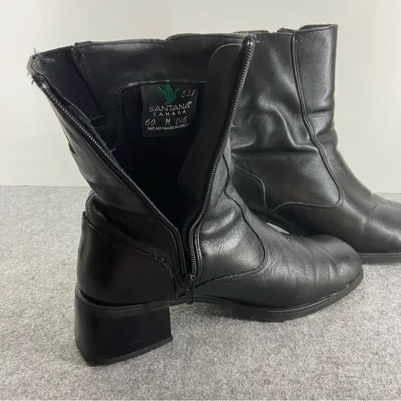 Santana Canada Black Buttery Soft Leather Ankle Boots Women’s Size 6