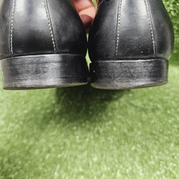 Santoni Black Leather Penny Loafers Slip On Dress Shoes Mens US 10 Made in Italy