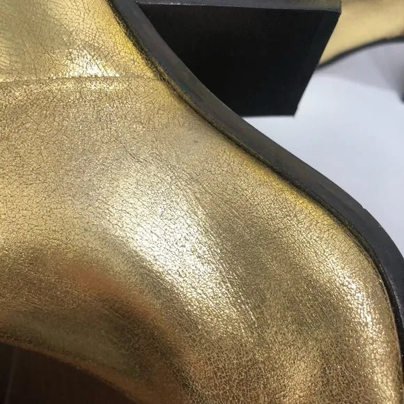 Sarto By Franco Sarto Ticada Knee High Boot Gold Metallic Shoes Size US 6.5