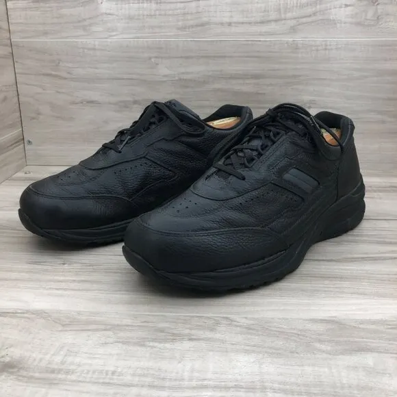 SAS Shoes Mens 10.5W Black Leather Lace Up Comfort Sneakers