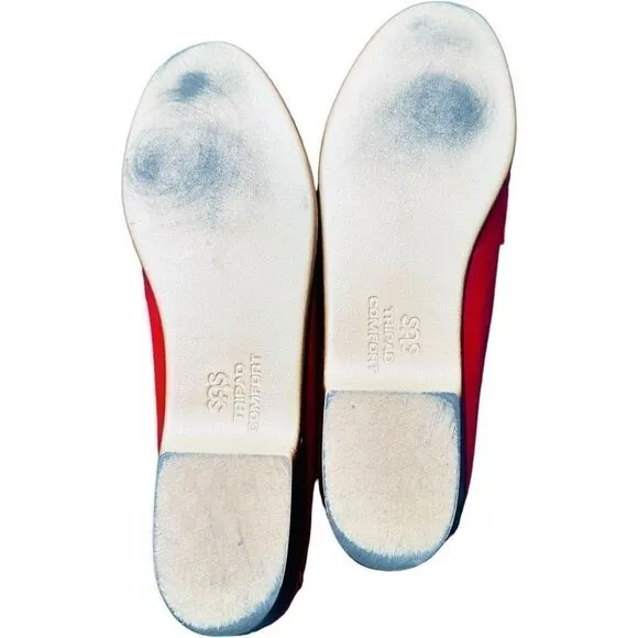 SAS Tripad Comfort Shoes Made In USA Vintage Wink Red Leather Penny Loafers Slip