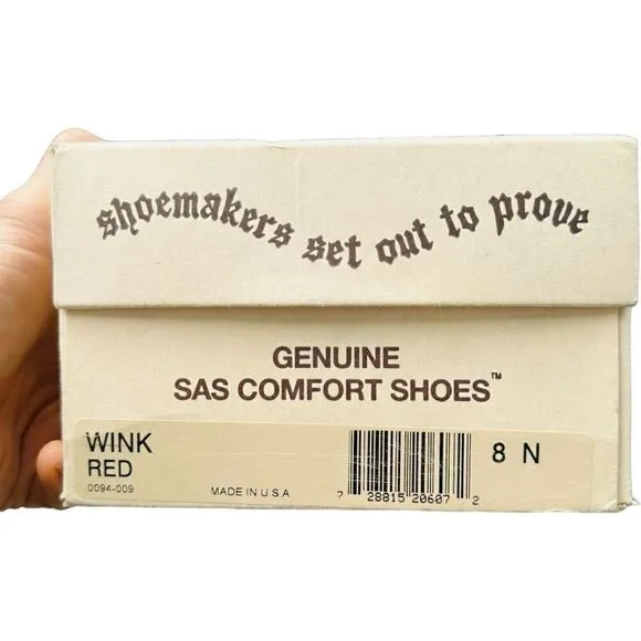 SAS Tripad Comfort Shoes Made In USA Vintage Wink Red Leather Penny Loafers Slip