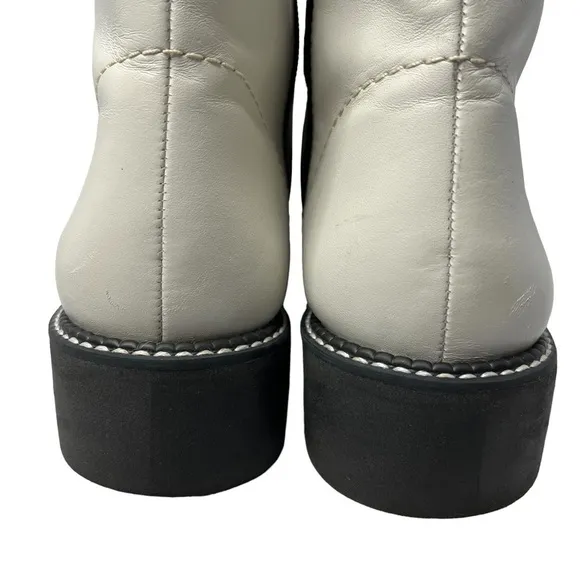 SCHUTZ McKenzie Lace Up Combat Boots Pearl White Women's Size 10B