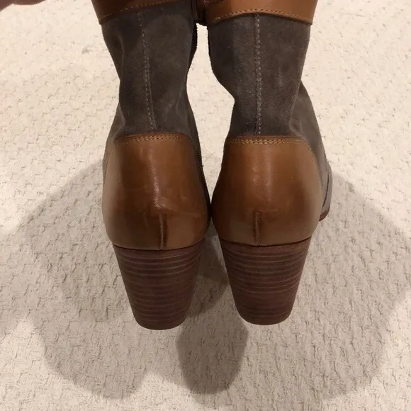 Sebago Handcrafted Leather Suede Nell Ankle Heeled Booties Size 10M