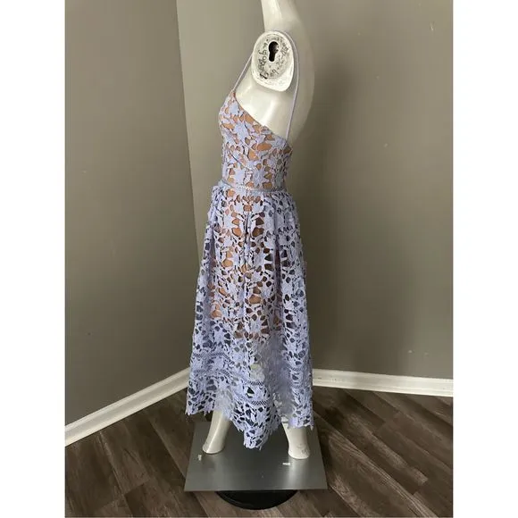 SELF-PORTRAIT AZALEA LACE MIDI DRESS - PURPLE