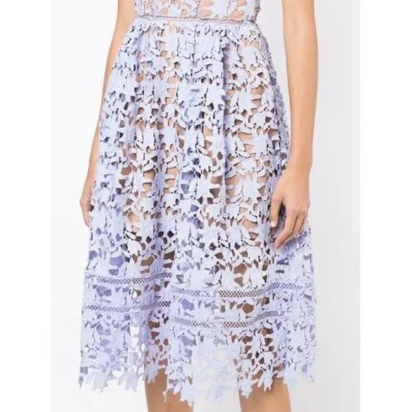 SELF-PORTRAIT AZALEA LACE MIDI DRESS - PURPLE