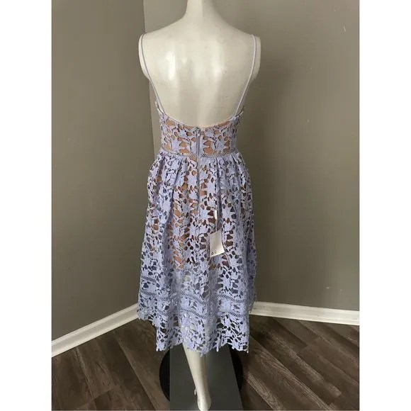 SELF-PORTRAIT AZALEA LACE MIDI DRESS - PURPLE