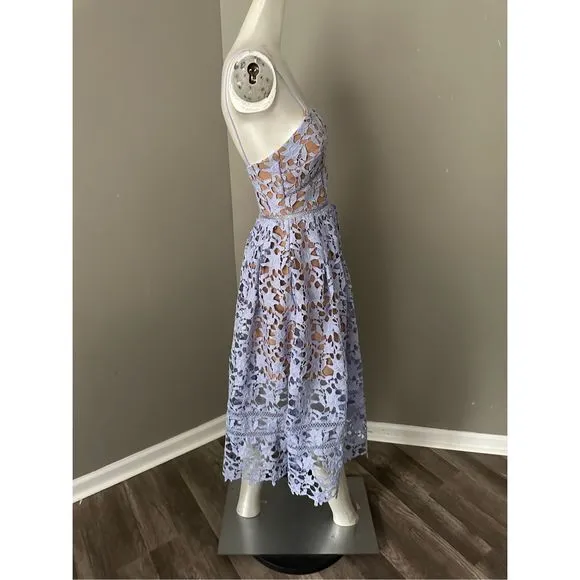 SELF-PORTRAIT AZALEA LACE MIDI DRESS - PURPLE