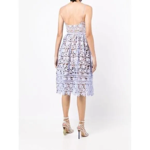 SELF-PORTRAIT AZALEA LACE MIDI DRESS - PURPLE