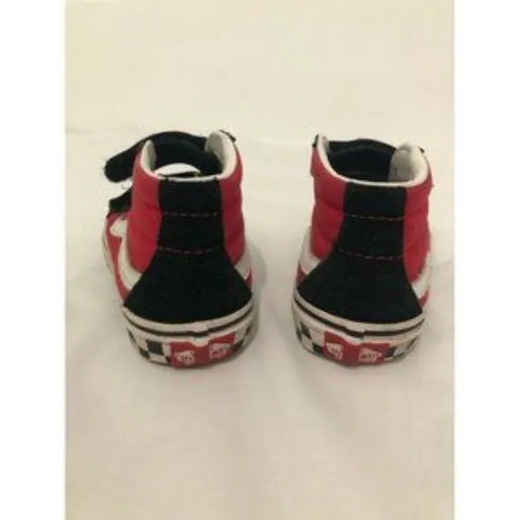 Set 2 Boys Shoes Vans Sneakers Red Black &amp; Wonder Nation Boots Black Size USA1