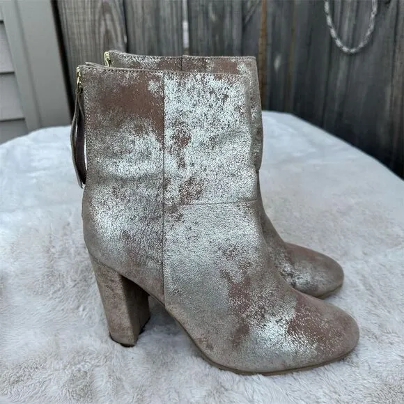 Seychelles Women's Gold Tassel Block Heel Ankle Boots Size 10