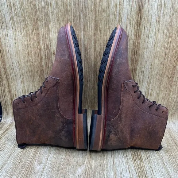 Shoe The Bear Ned Men's Size 11 EU 44 Waxed Suede Brown Ankle Boots Shoes