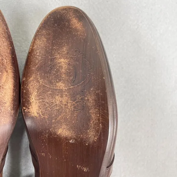 Sigotto Uomo Men's Size 7.5 Slip On Brown Leather Dress Shoes 3723