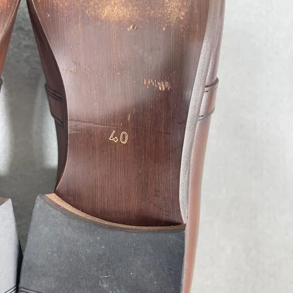 Sigotto Uomo Men's Size 7.5 Slip On Brown Leather Dress Shoes 3723