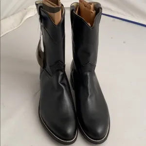 Silverton black leather cowboy western boots 10.5