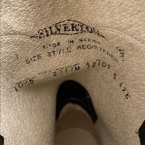 Silverton black leather cowboy western boots 10.5
