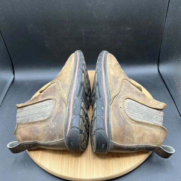 Skechers Dorton Boots Men’s Size 6.5 Brown Leather Chelsea Pull On Boots Shoes
