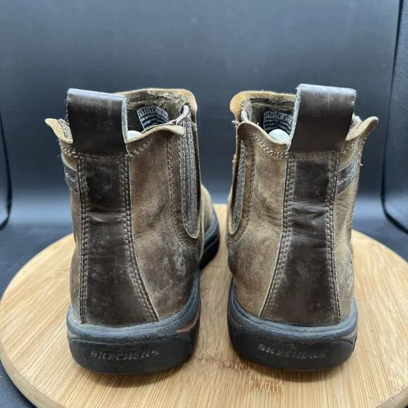 Skechers Dorton Boots Men’s Size 6.5 Brown Leather Chelsea Pull On Boots Shoes