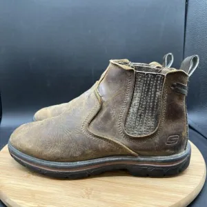 Skechers Dorton Boots Men’s Size 6.5 Brown Leather Chelsea Pull On Boots Shoes
