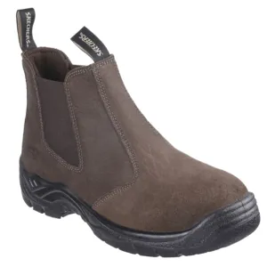Skechers Men's Brown Chelsea Steel Toe Boots