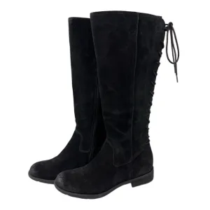 Sofft Womens 10M Sharnell II Boot Tall Lace Up Zip AQUA Black Suede SF0009221