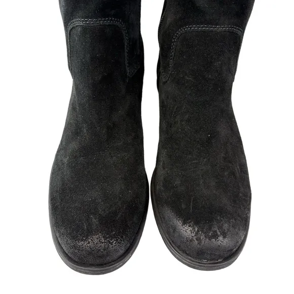 Sofft Womens 10M Sharnell II Boot Tall Lace Up Zip AQUA Black Suede SF0009221