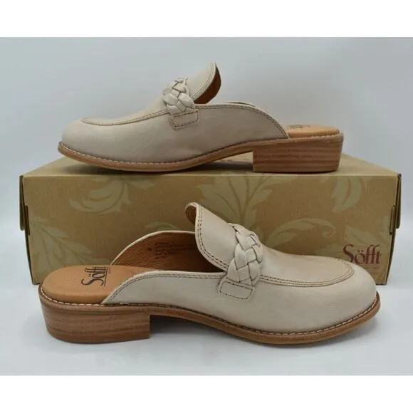 Sofft Womens Size 11 Nels Brushed Light Taupe Mushroom Loafers Mules Shoes
