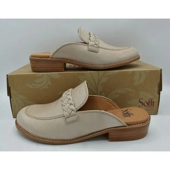 Sofft Womens Size 11 Nels Brushed Light Taupe Mushroom Loafers Mules Shoes
