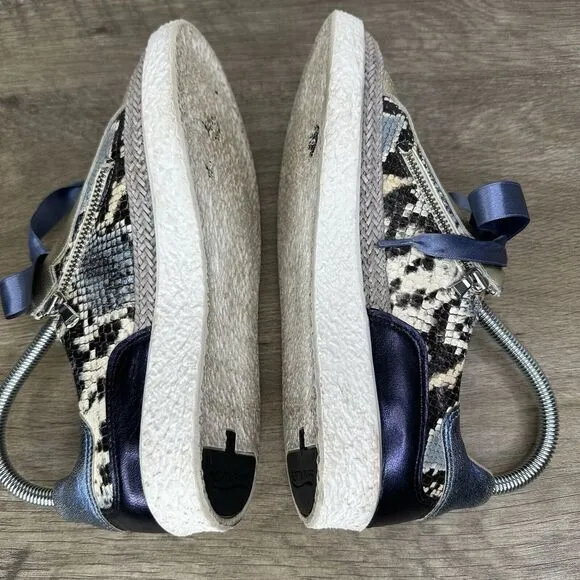 Softwaves Arch Support Snakeskin Sneakers Leather Comfort Shoes Size‎ 37 US 6.5