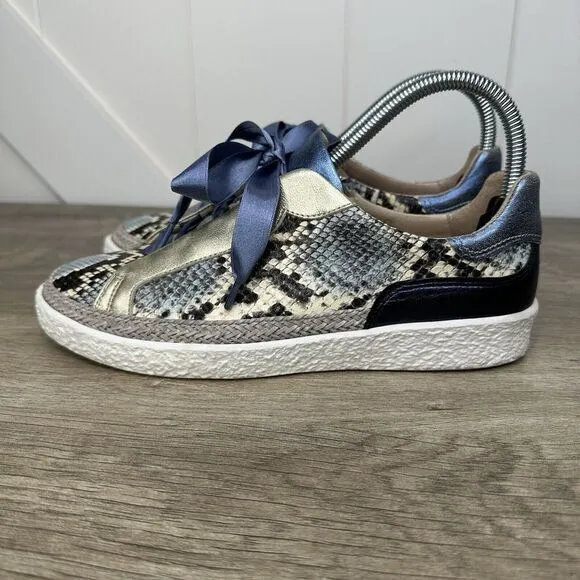 Softwaves Arch Support Snakeskin Sneakers Leather Comfort Shoes Size‎ 37 US 6.5