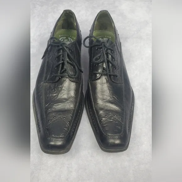 Soho Lab Casual Oxford Dress office Crocodile pattern shoes black leather size 9