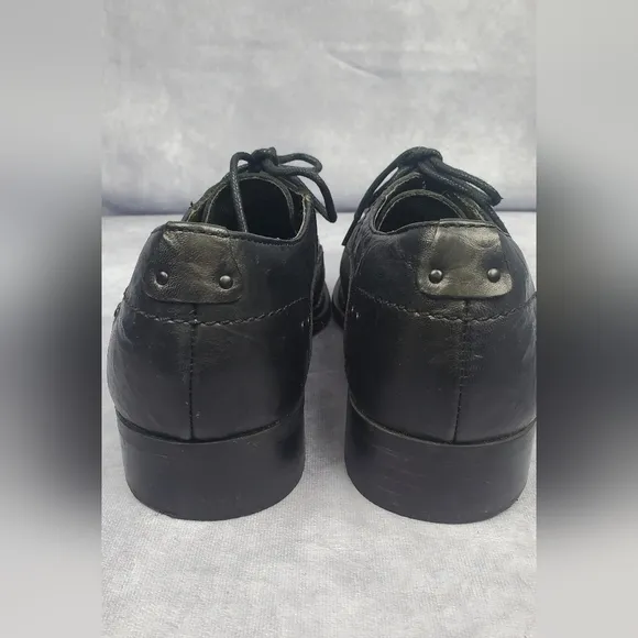 Soho Lab Casual Oxford Dress office Crocodile pattern shoes black leather size 9