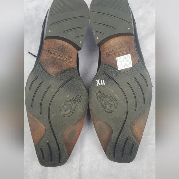 Soho Lab Casual Oxford Dress office Crocodile pattern shoes black leather size 9