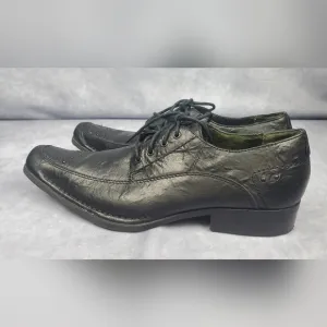 Soho Lab Casual Oxford Dress office Crocodile pattern shoes black leather size 9