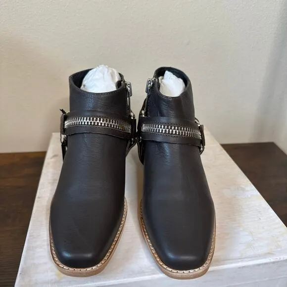 Sol Sana Eddie Moto Harness Ankle Boot in Coffee Size 37/ US 7 NIB