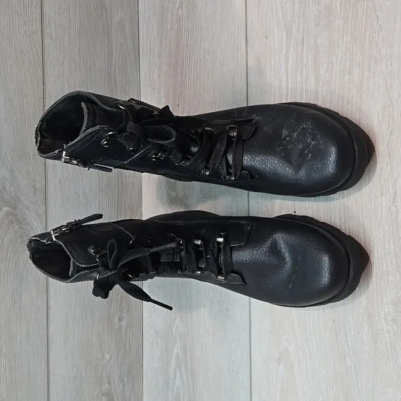 Sorel Big Girl Kids Ankle Moto Leather Combat Shoes boots sz 4