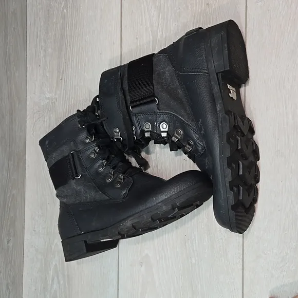 Sorel Big Girl Kids Ankle Moto Leather Combat Shoes boots sz 4