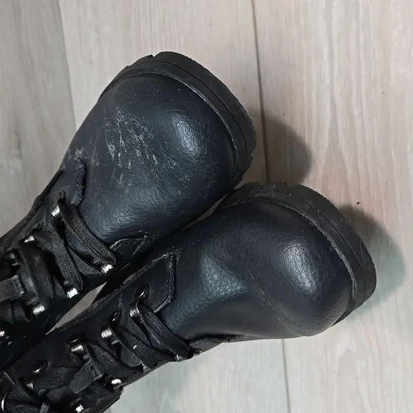 Sorel Big Girl Kids Ankle Moto Leather Combat Shoes boots sz 4
